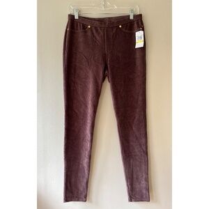 Michael Kors Sz M Chocolate Corduroy Pull On Pants Stretch Leggings Skinny